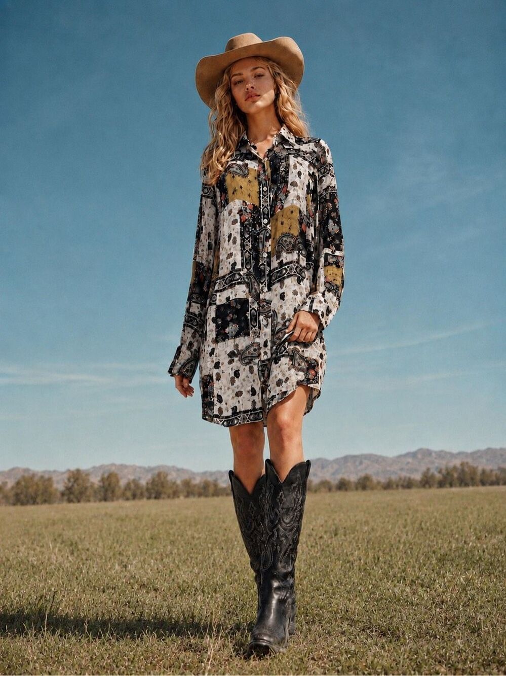 Vintage Collection Maverick Dress S Paisley Sequin Beaded Western Boho